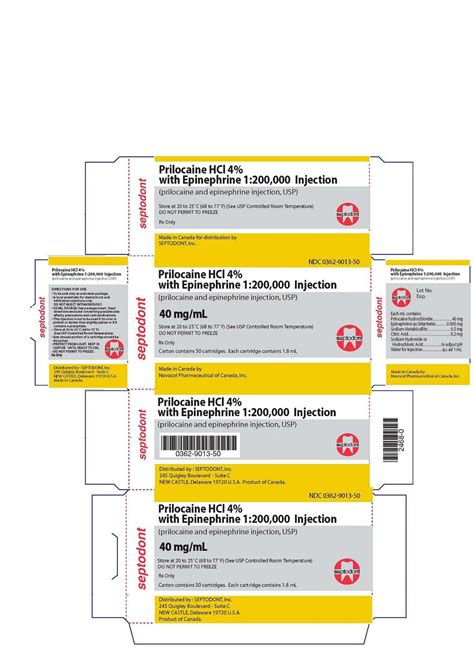 Prilocaine Hydrochloride With Epinephrine Information, Side Effects ...