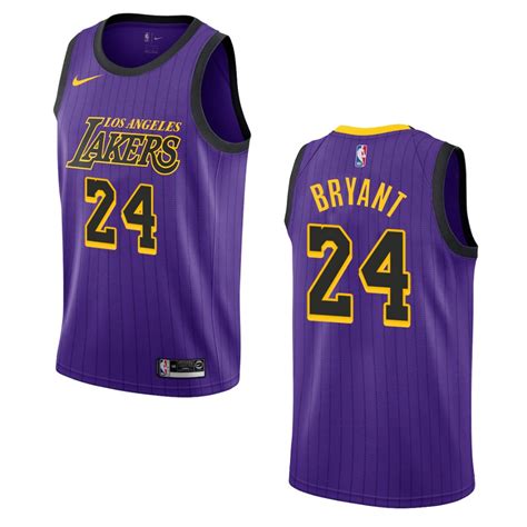 2019-20 Men Los Angeles Lakers #24 Kobe Bryant City Edition Swingman ...