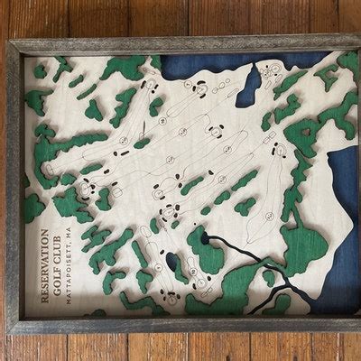 Custom Golf Course Map Engraved Golf Map Custom Golf Picture Wooden ...