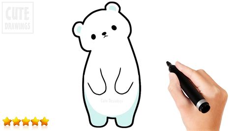 ʕ ᴥ ʔﾉ♡ HOW TO DRAW A POLAR BEAR | CUTE DRAWINGS ⋆｡ﾟ☁︎｡⋆｡ ﾟ☾ ﾟ｡⋆ - YouTube