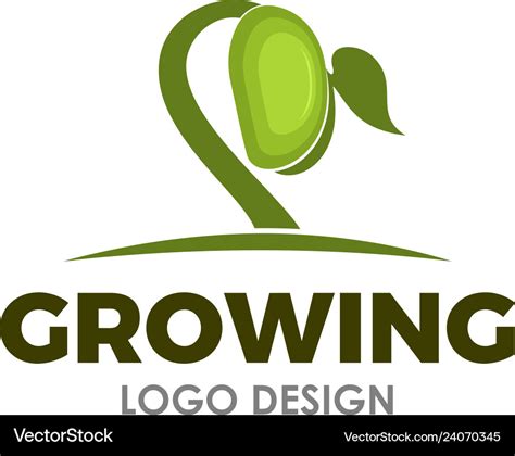 Growing seed logo design Royalty Free Vector Image