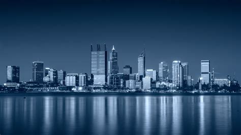 Perth Skyline Cityscape Wallpaper Wall Mural