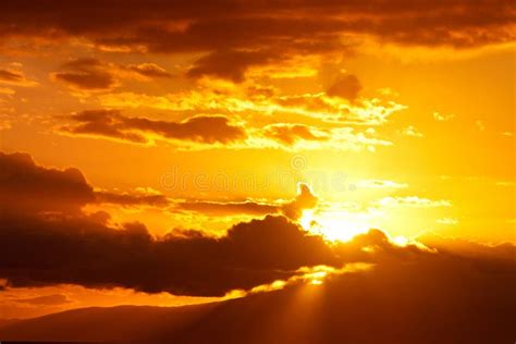 Golden Sunset Clouds stock photo. Image of high, heavens - 22783998