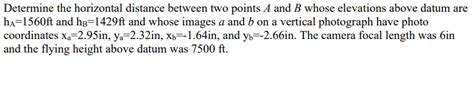 Solved Determine the horizontal distance between two points | Chegg.com