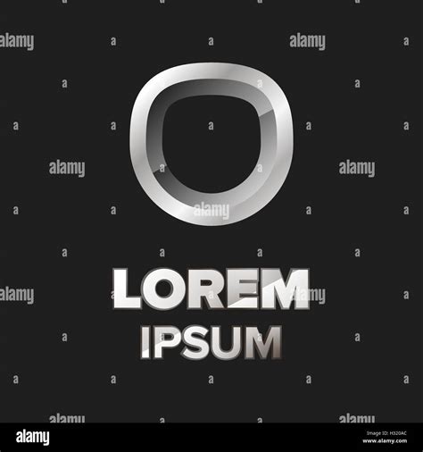 Logo template with metallic oval circle Stock Vector Image & Art - Alamy