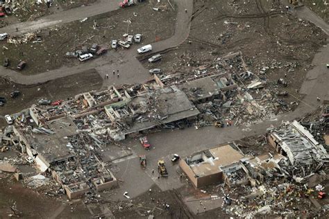 Aerial views of tornado devastation in Oklahoma