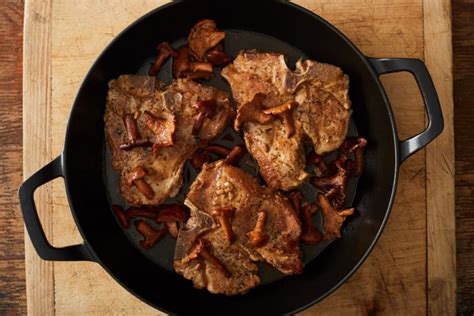 Veal Chops with Wild Mushrooms & Meyer Lemon