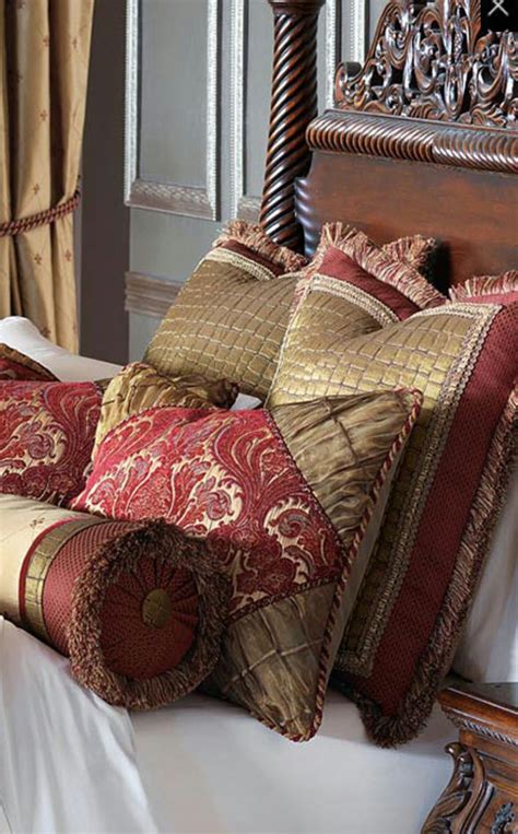 Red and Gold bedding from Horchow. Lush trim. Gold Bedding, Horchow ...