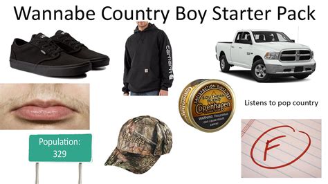 Wannabe Country Boy Starter Pack : r/starterpacks