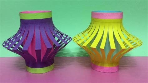 How to Make Paper Lantern | Making Fancy Paper Lantern Step by Step ...