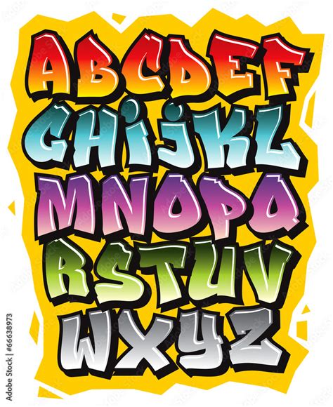 Cartoon comic graffiti doodle font alphabet. Vector wall mural ...