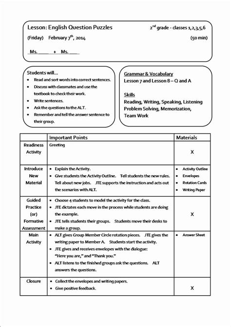 Physical Education Lesson Plan Format Pdf - Book Updated 2021 - The ...