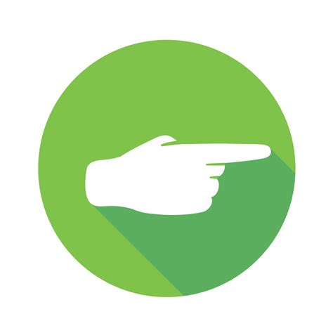 Vector flat icon Right direction. Sign with hand. Communication symbol ...