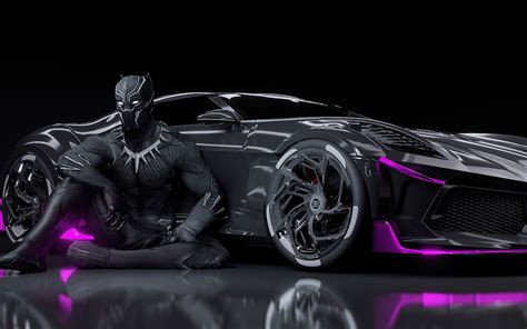 2560x1600 Black Panther Bugatti Chiron La Voiture Noire Wallpaper ...