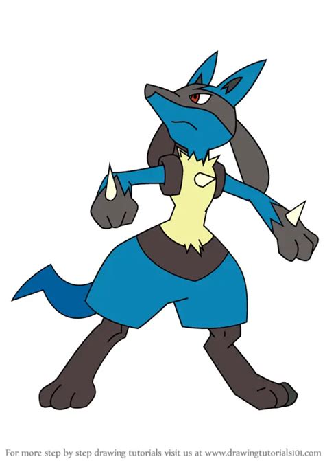 Step by Step How to Draw Lucario from Pokemon : DrawingTutorials101.com