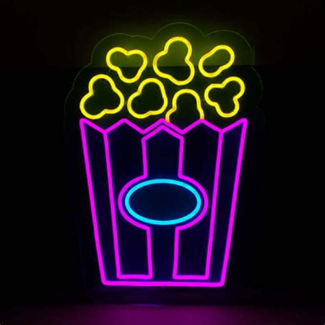 Popcorn LED Neon Sign - Made in London Food Restaurants Neon Signs