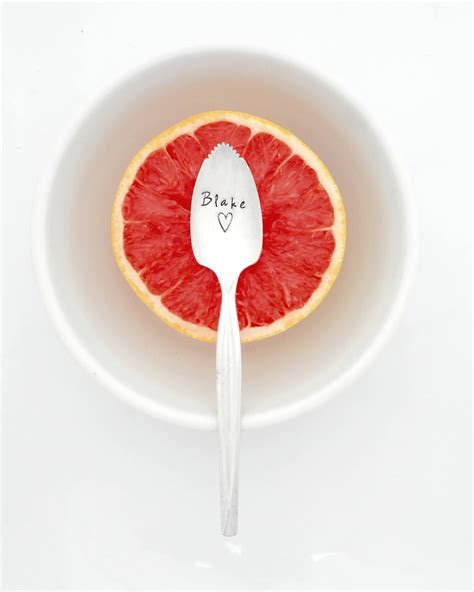 Custom Hand Stamped Grapefruit Spoon. Pucker up Serrated Fruit Spoon ...