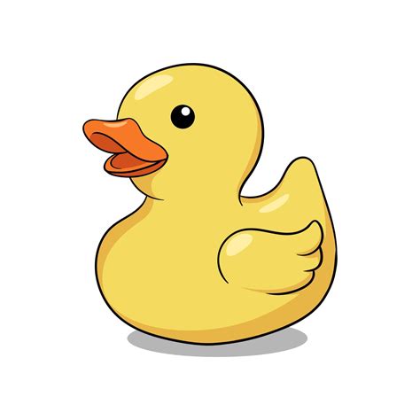 Yellow rubber duck vector isolated on white background | Duck drawing ...