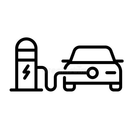 Electric Car Refueling Icon Symbol, EV Car, Green Hybrid Vehicles ...