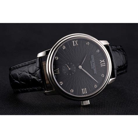 Replica Patek Philippe Calatrava Dial Black 41 mm, Stainless Steel