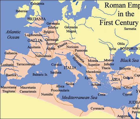 Map of the Roman Empire and its provinces, first century A.D ...