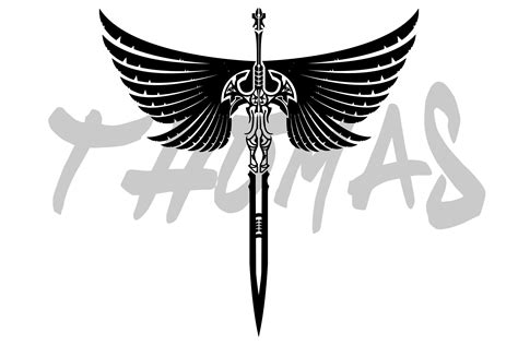 Sword With Wings Tribal Tattoo Picture | Sword tattoo, Tattoo stencils ...