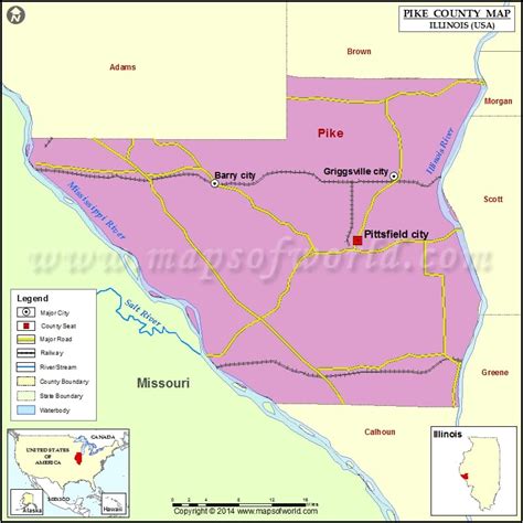 Pike County Map, Illinois