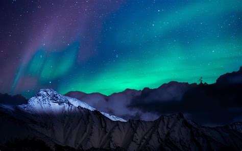 2880x1800 Northern Lights Night Sky Mountains Landscape 4k Macbook Pro ...