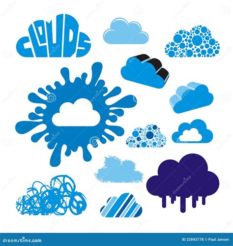 Stylized clouds collection stock vector. Illustration of pattern - 22843778