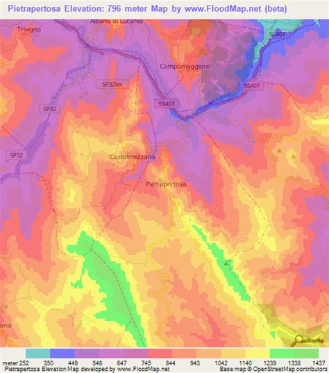 Elevation of Pietrapertosa,Italy Elevation Map, Topography, Contour