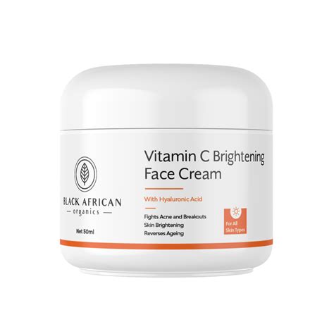 Vitamin C & Hyaluronic Acid Brightening Face Cream | Fights Acne and ...