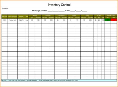 Excel Inventory Template With Formulas 1 Inventory Spreadsheet Template ...