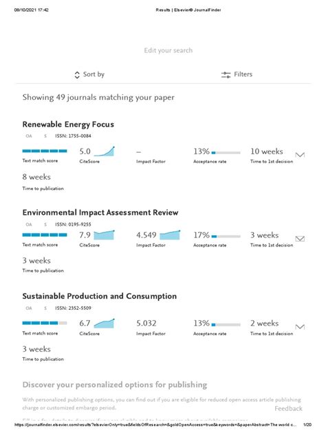 Results - Elsevier® JournalFinder | PDF | Open Access | Academic Journal