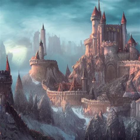 Castle of Distant Ideal, fantasy art, 8k HD wallpaper, | Stable Diffusion