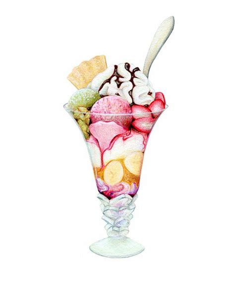 Ice Cream Sundael // Food Illustration // Archival Print, purple ...