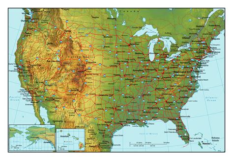 Topical Map Of Usa – Topographic Map of Usa with States