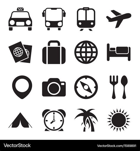 Travel icons Royalty Free Vector Image - VectorStock