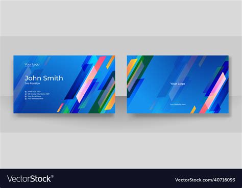 Modern blue business card design template Vector Image