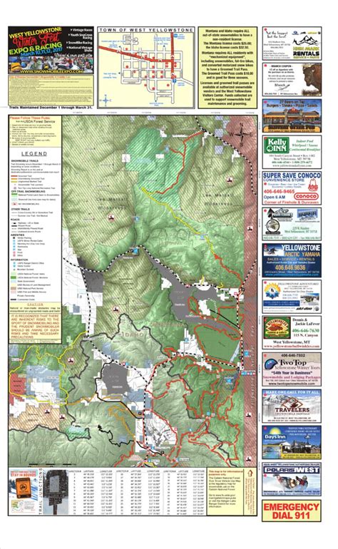 West Yellowstone Snowmobile Map (North Half) by MontanaGPS | Avenza Maps