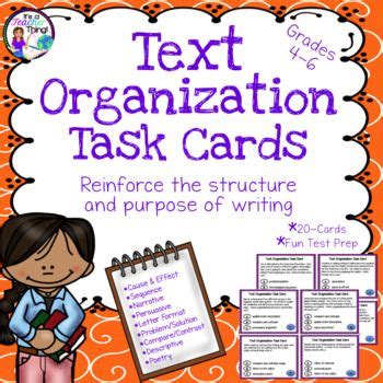 Text Organization Task Cards are perfect for reviewing text structure ...