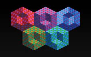 optical illusion, Cube, Black background HD Wallpapers / Desktop and ...