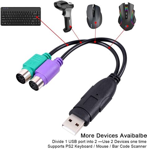 UCEC USB to Dual ps2 Mouse Keyboard Converter Cable - Walmart.com