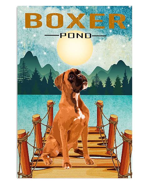 Boxer Boxer Pond Brindle Boxador Puppies Poster - TeeUni