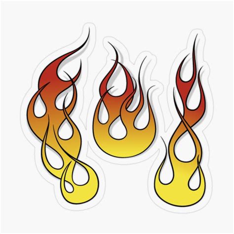 'Hot Rod Flames ' Transparent Sticker by simonau | Transparent stickers ...