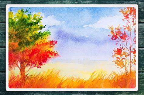 Autumn watercolor landscapes | Fall watercolor, Watercolor landscape ...