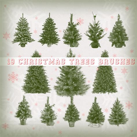 19 Christmas Trees Brushes - Nature Photoshop Brushes | BrushLovers.com