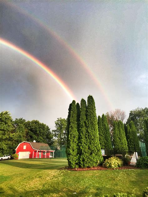 Double rainbow on the farm! Do you think there will be 2 pots of gold ...