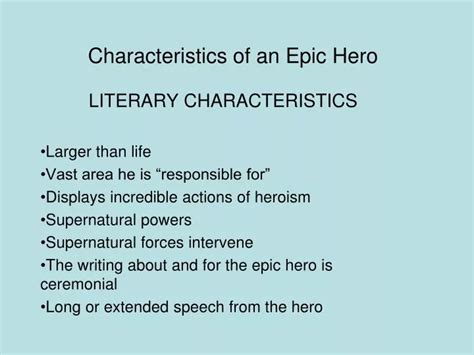 PPT - Characteristics of an Epic Hero PowerPoint Presentation, free ...