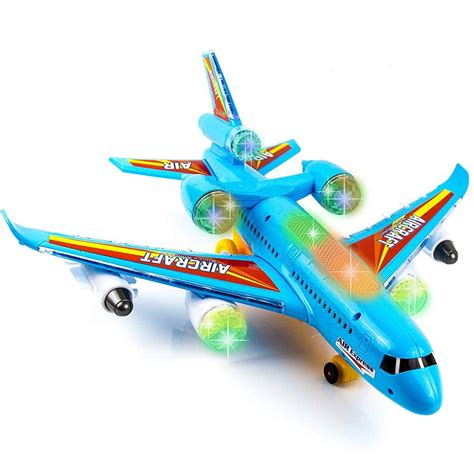 Buy Toysery Airplane Airbus Toy for Kids - Bump and Go Action with 360 ...