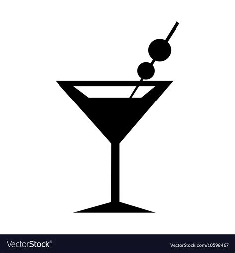 Martini glass icon silhouette Royalty Free Vector Image